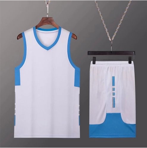White with blue trim