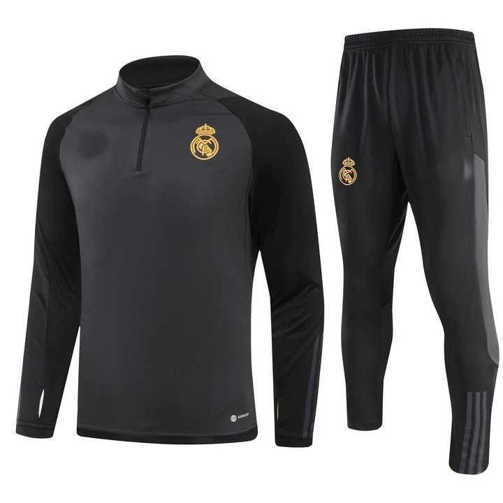 Real Madrid gray black half pull 2324