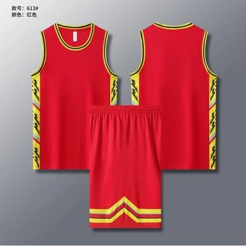 Red with gold trim