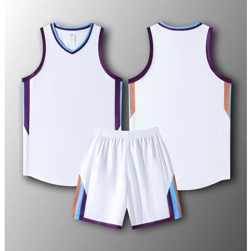 White with black and blue collar
