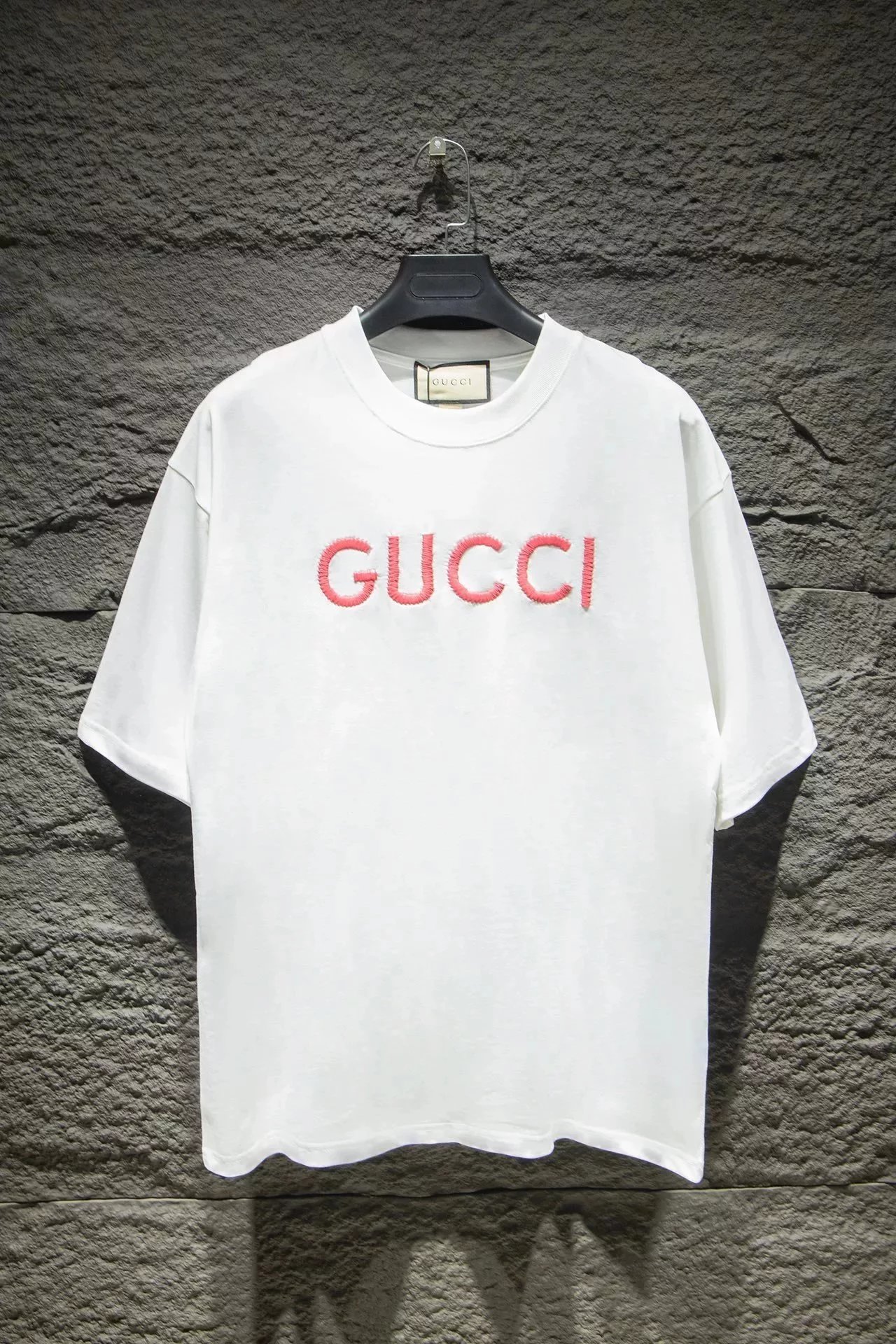 white background with red letters 002