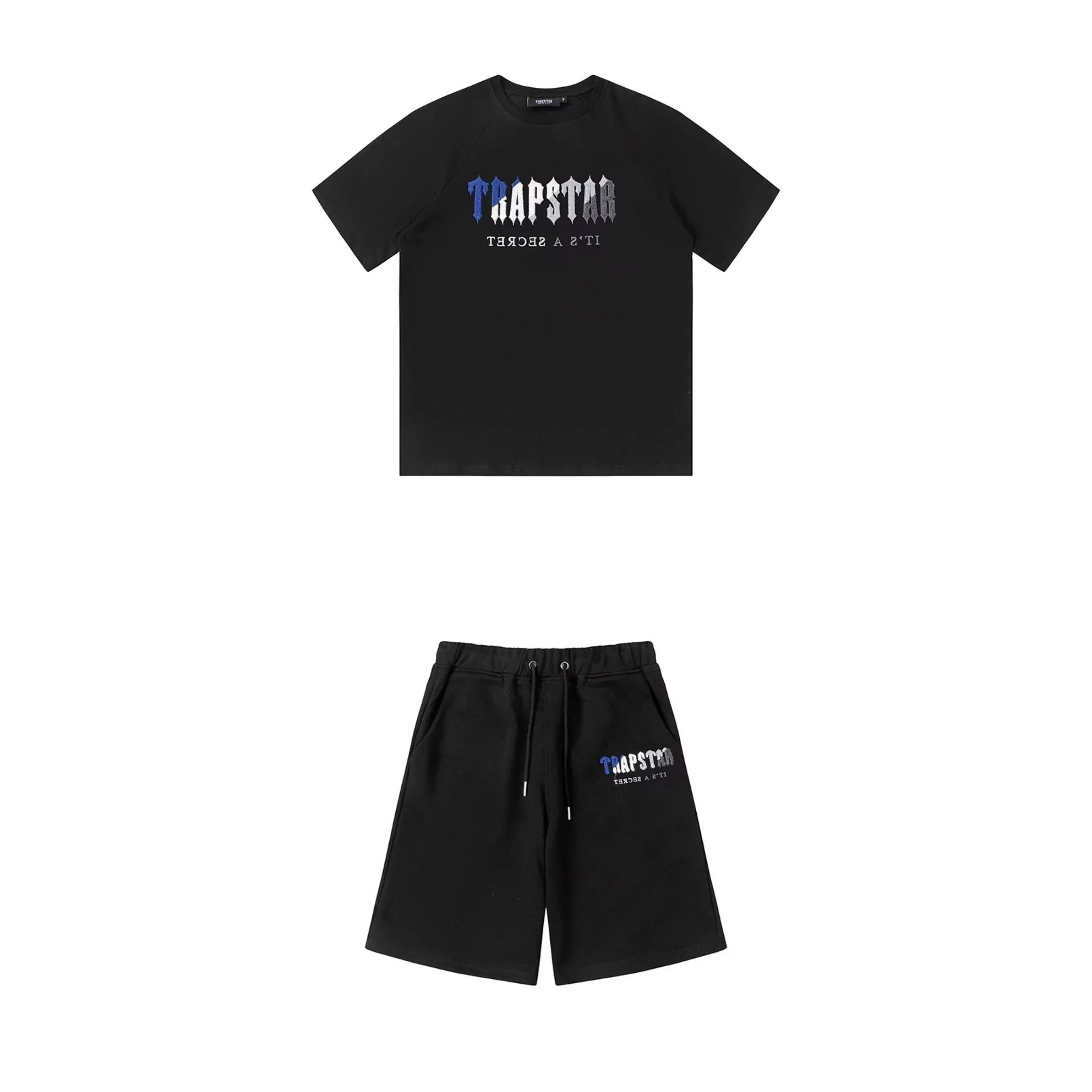Blue, white, and gray embroidered black 002