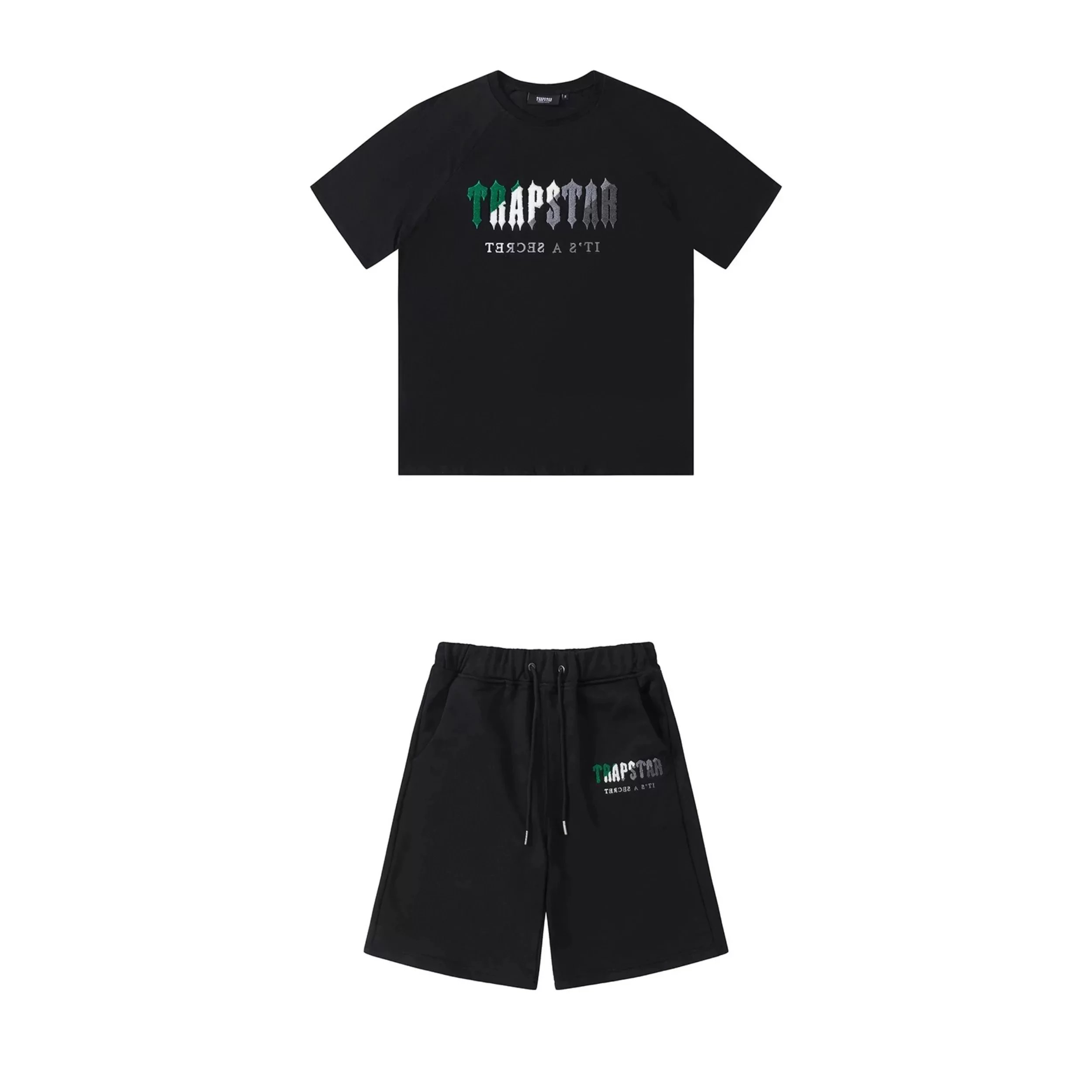 Black 002 with green, white, and gray embroidery