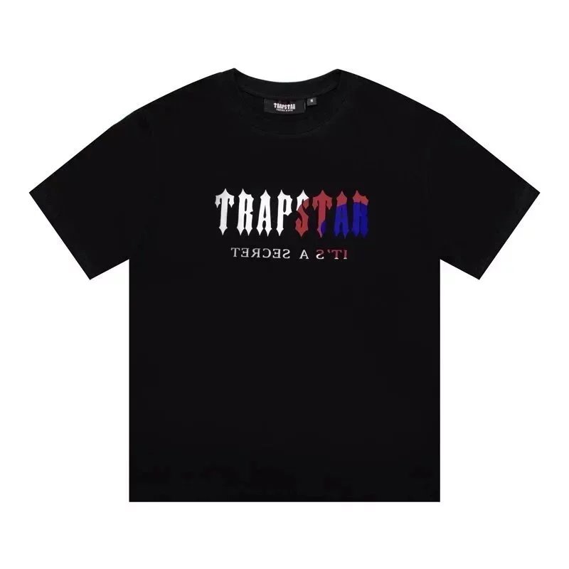 Black with white, red, and blue floral print 002