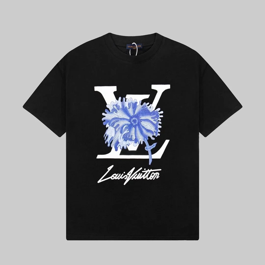 Black with blue flower logo 002