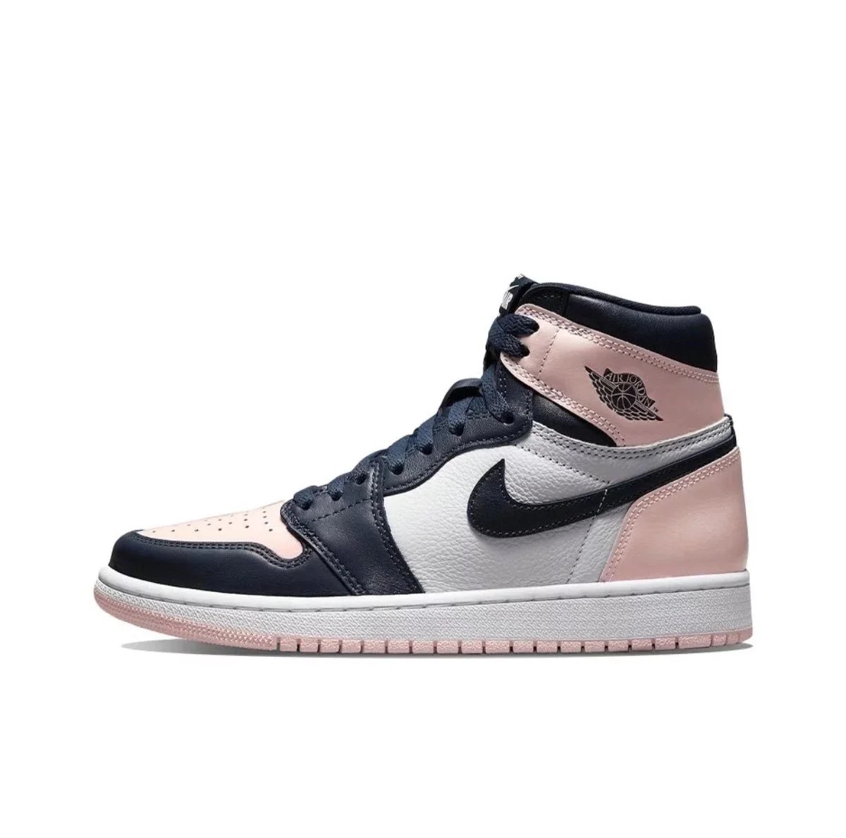 Dongguan-made AJ1 patent leather white‑lavender bubble gum