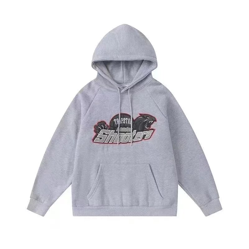 Grey Printed Hooded Sweat