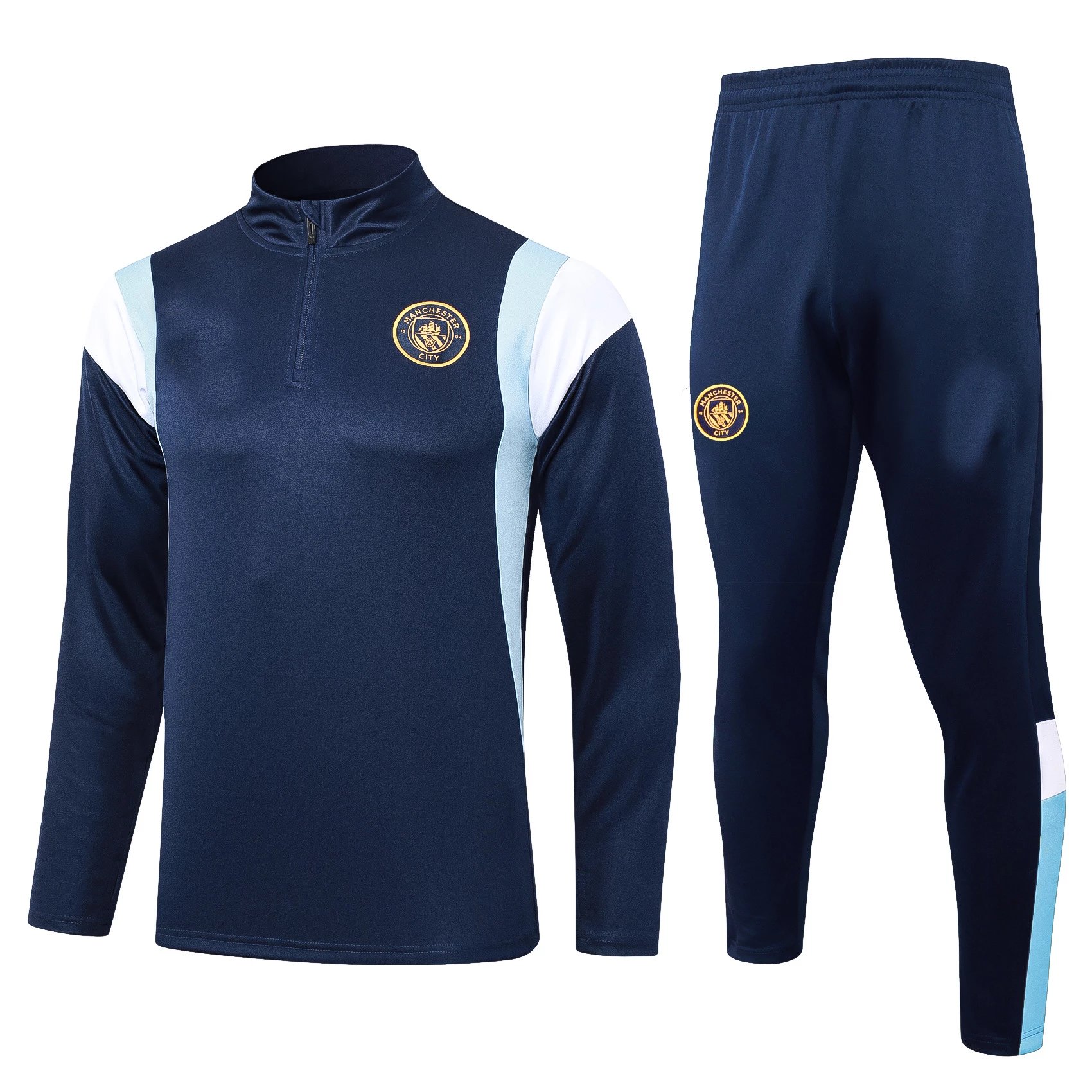 Half pull Manchester City sapphire blue (gold color code）2324