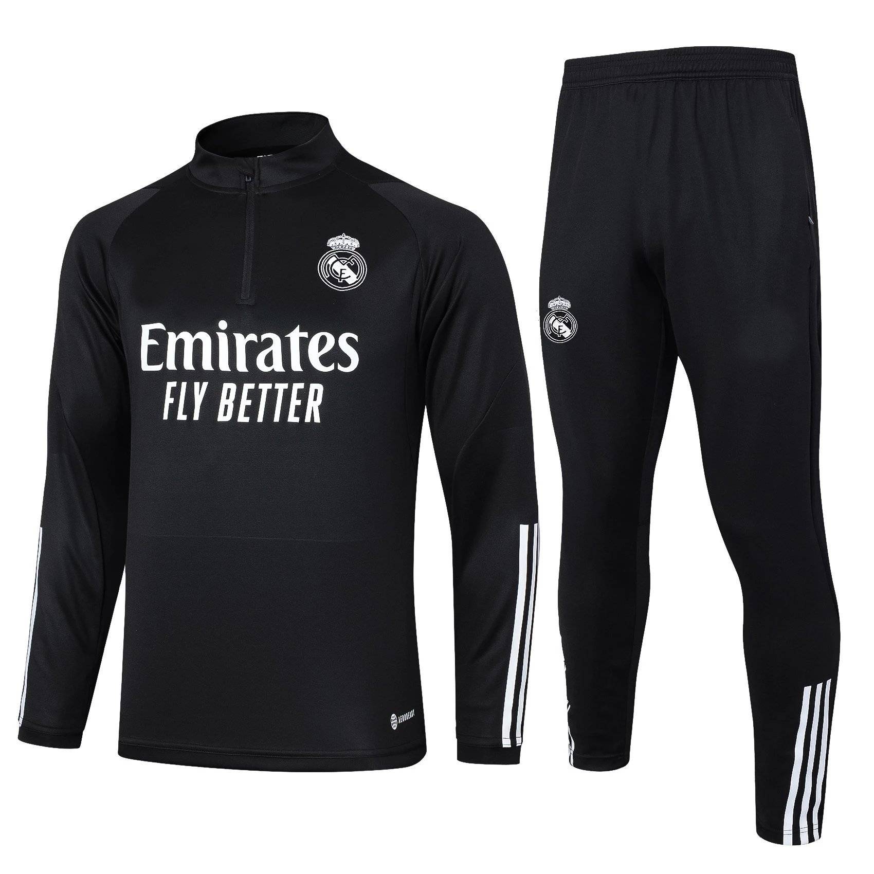 Half pull Real Madrid black (white three sides）2324
