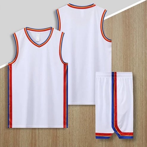 White with a red neckband