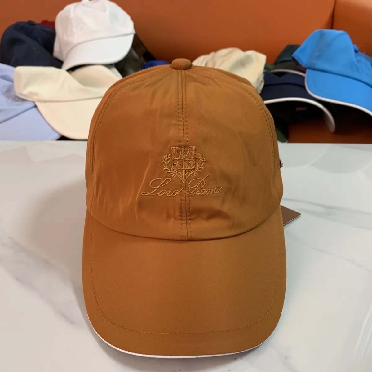 Loro Piana Baseball Cap Embroidered Sporty Headwear Brown