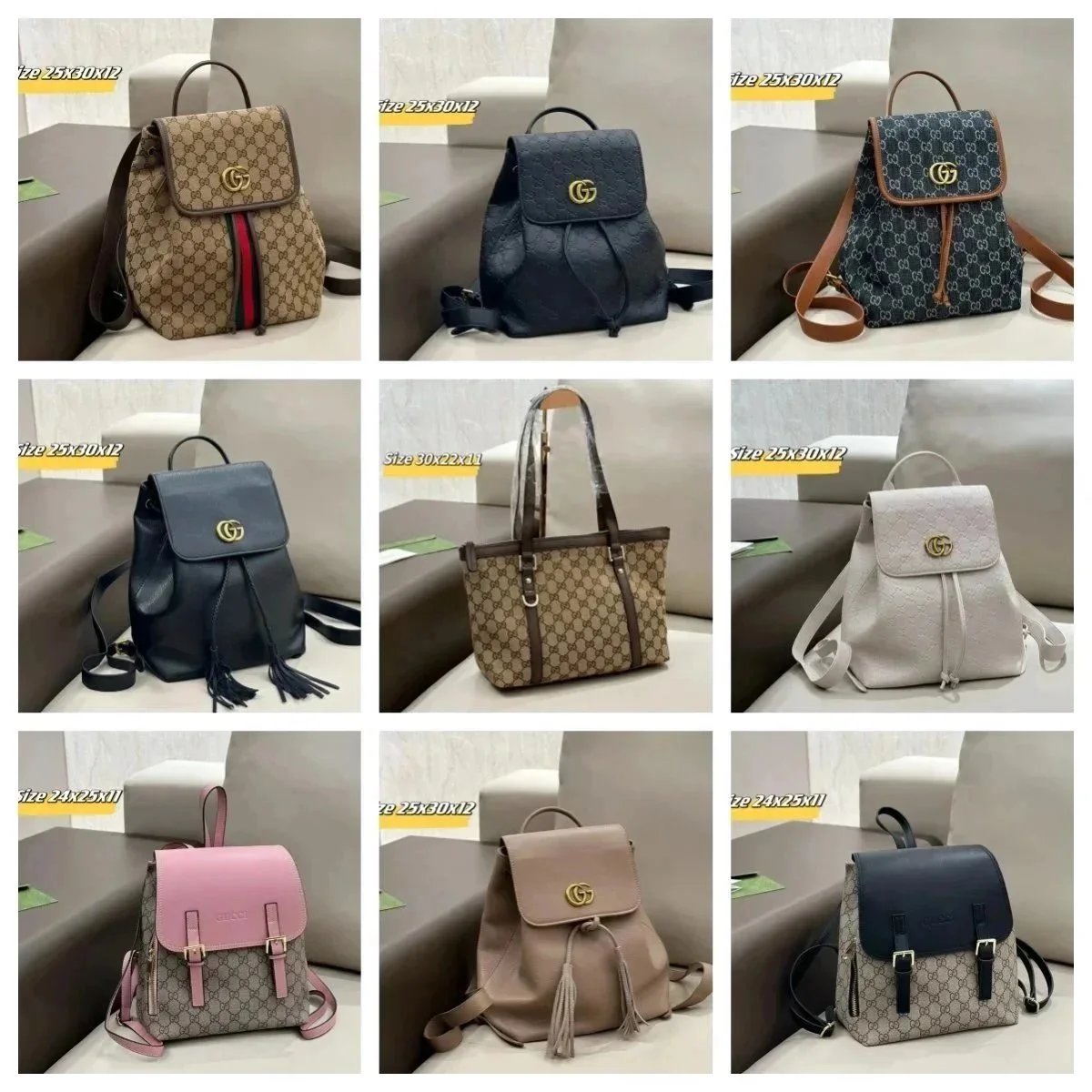 Gucci GG Marmont Backpack Classic Travel Bag Multicolor