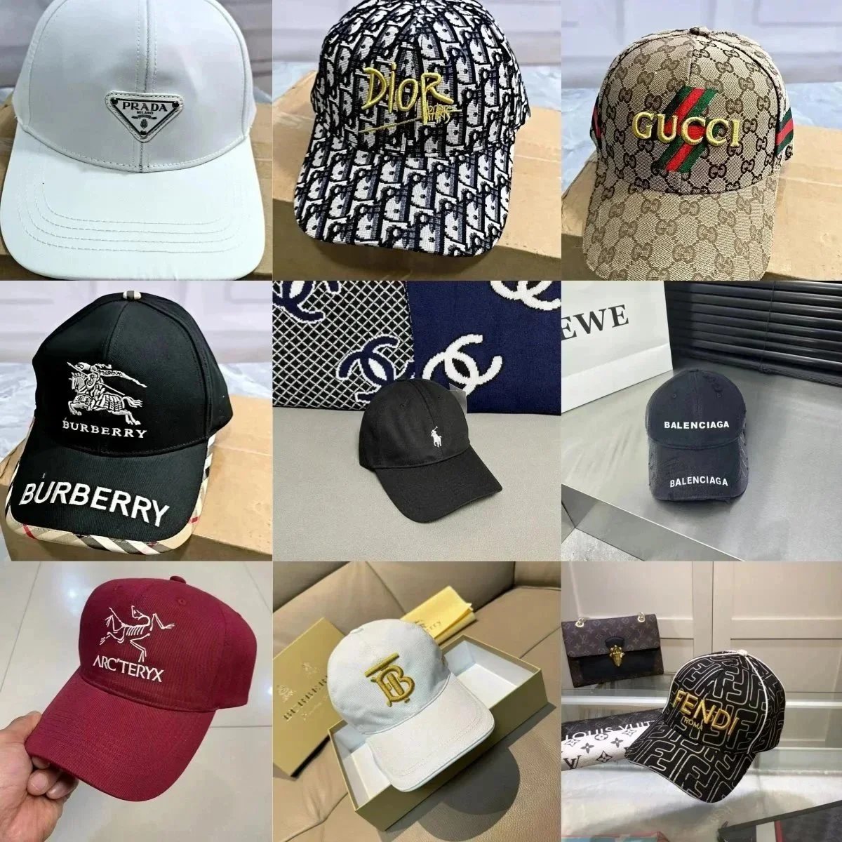 Design Designer Baseball Caps Collection Casual Headwear Multicolor