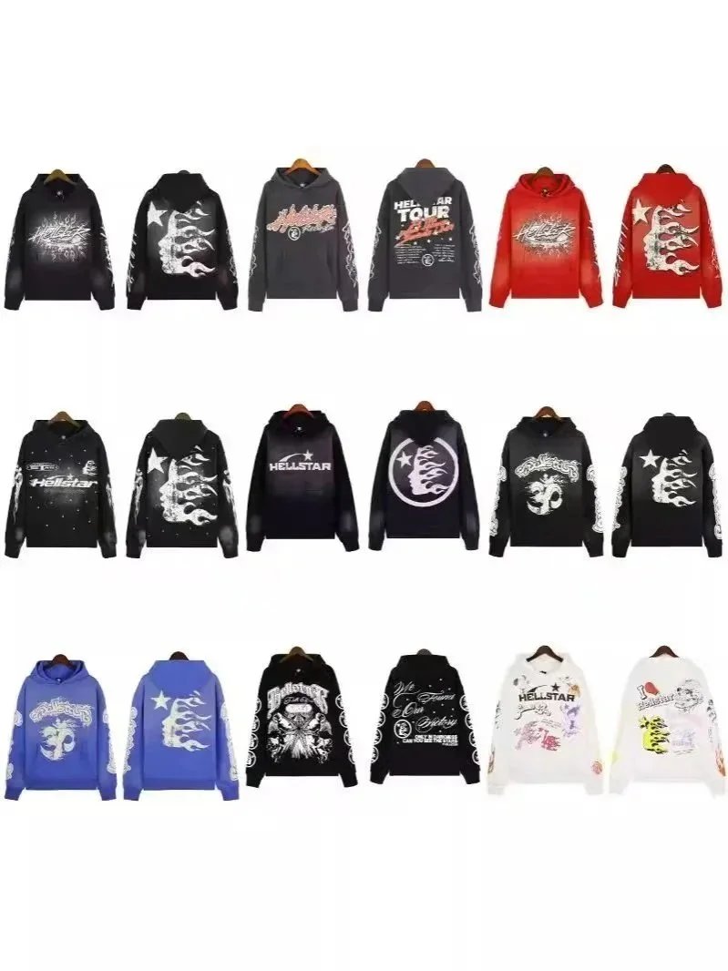 Hellstar Graphic Print Streetwear Hoodie Multicolor