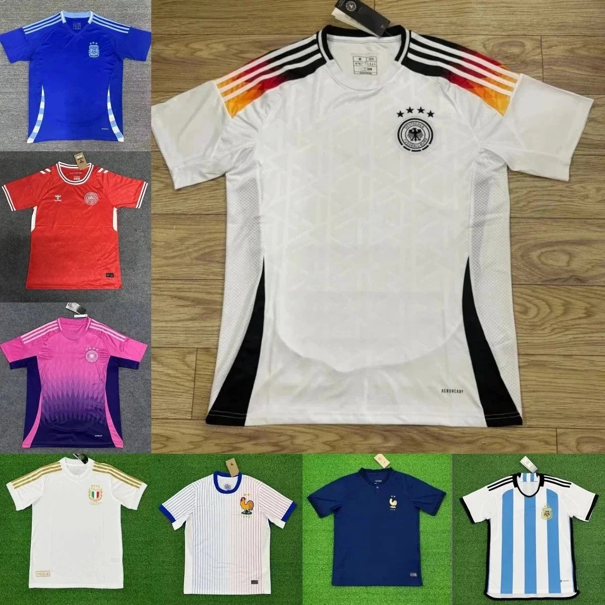 Adidas National Team Football Jersey Retro Soccer Training Kit White