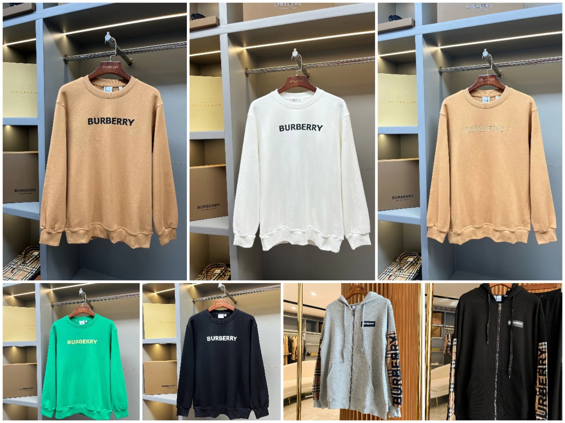 Burberry Lettering Print Cotton Sweatshirt Multicolor