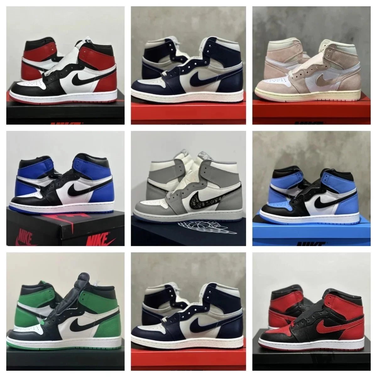 Nike Air Jordan 1 Retro High Classic Basketball Sneakers Multicolor
