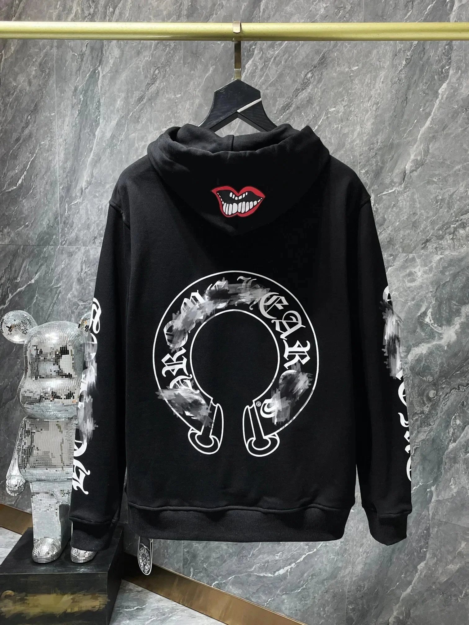 Chrome Hearts CH Matty Boy Horseshoe Graphic Streetwear Hoodie Black