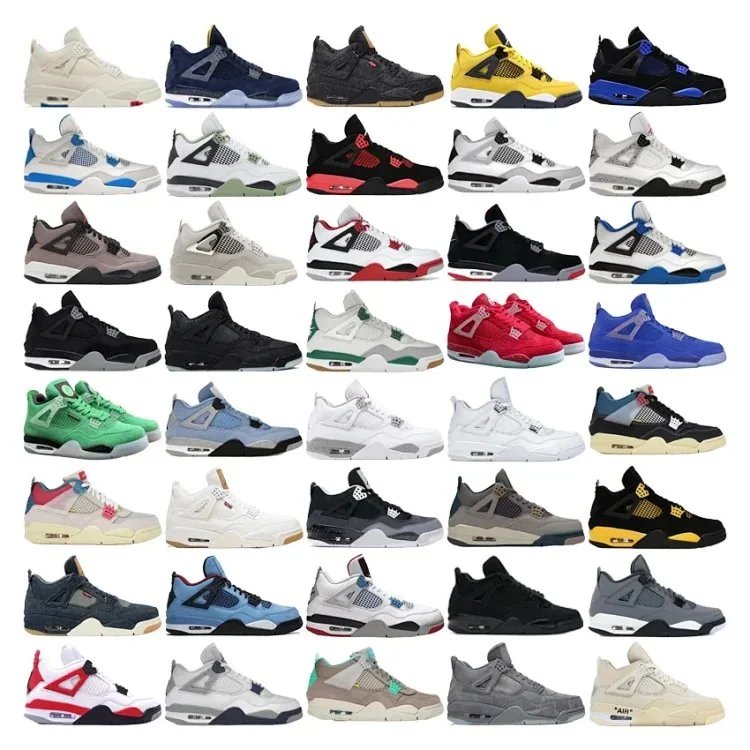 Jordan 4 Retro Iconic Basketball Sneakers Multicolor