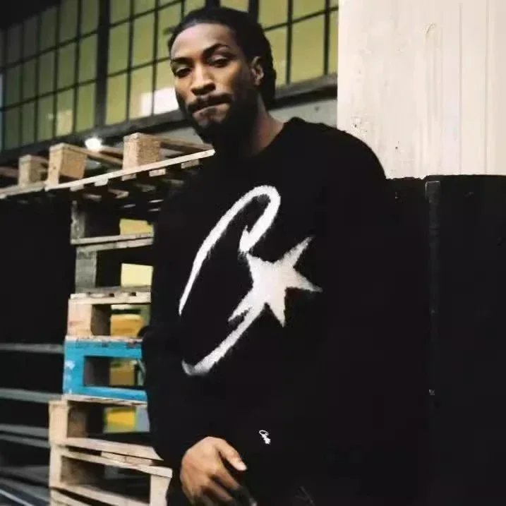 Corteiz Alcatraz Star Knit Sweater Streetwear Crewneck Black