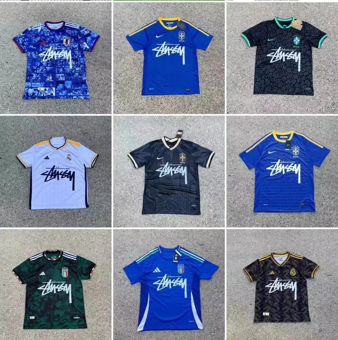 Stussy Graphic Jersey Retro Soccer Jersey Multicolor