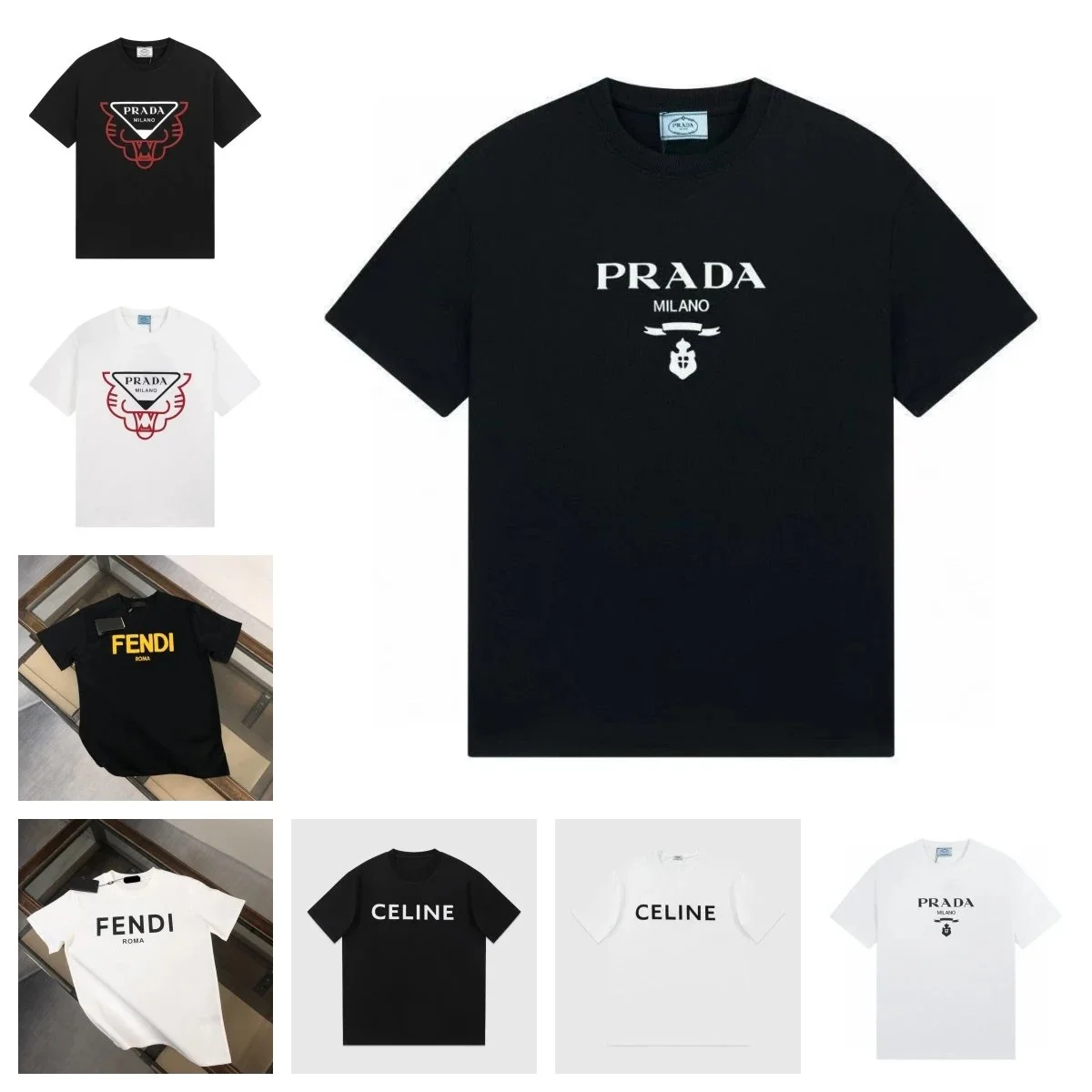 Prada Graphic Print Oversized T-Shirt Black
