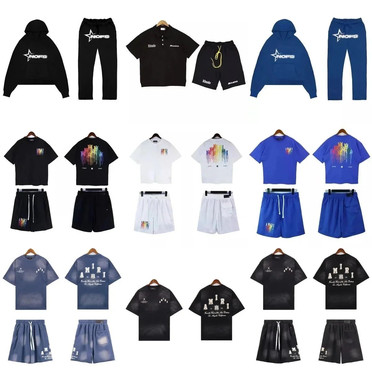Corteiz Rules The World Graphic Streetwear Matching Set Blue