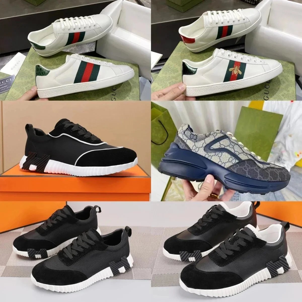 Gucci Ace and Rhyton Chunky Sneakers Multicolor