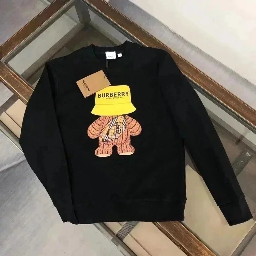 Burberry Thomas Bear Graphic Cotton Sweatshirt Black