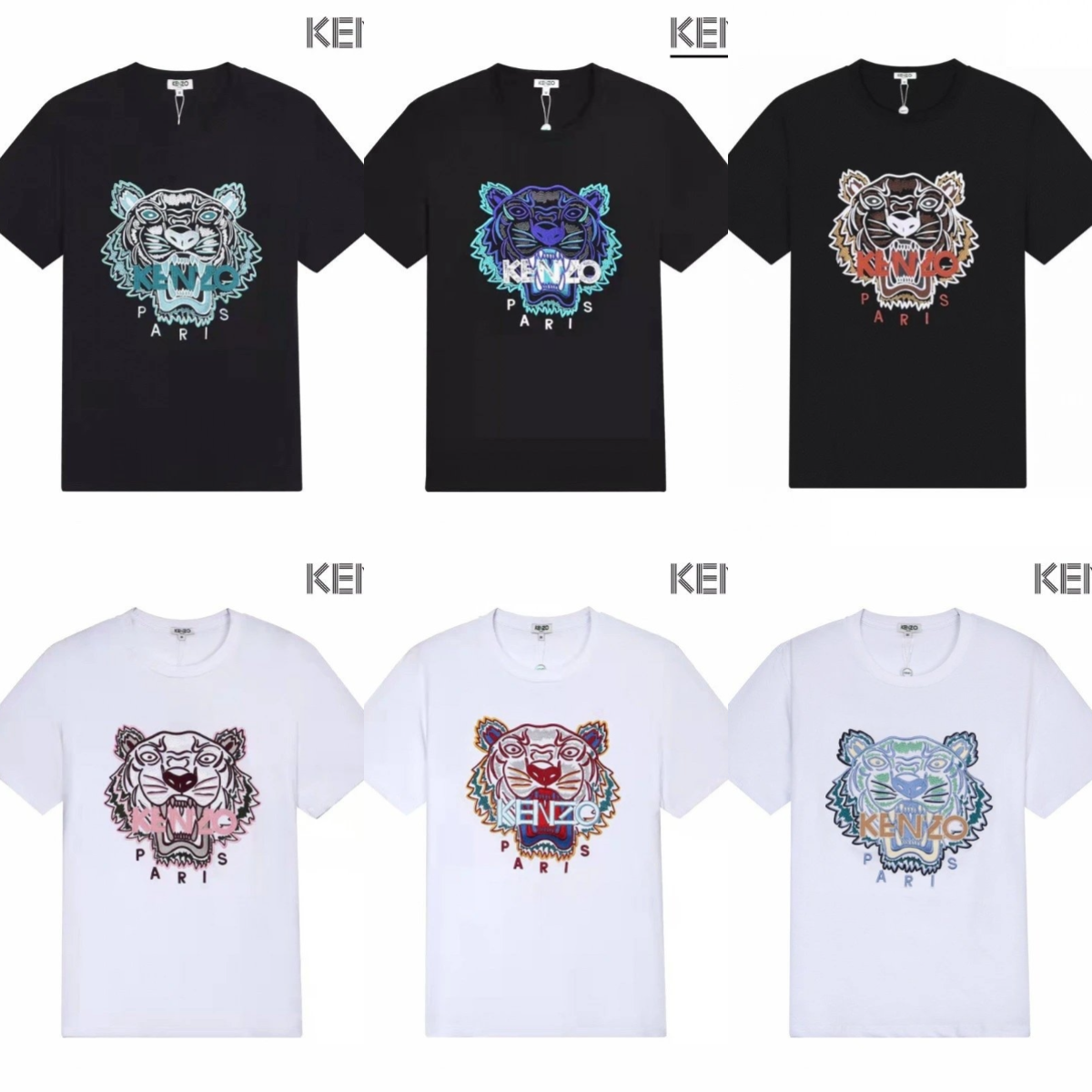 Kenzo Tiger Paris Graphic Cotton T-Shirt Multicolor