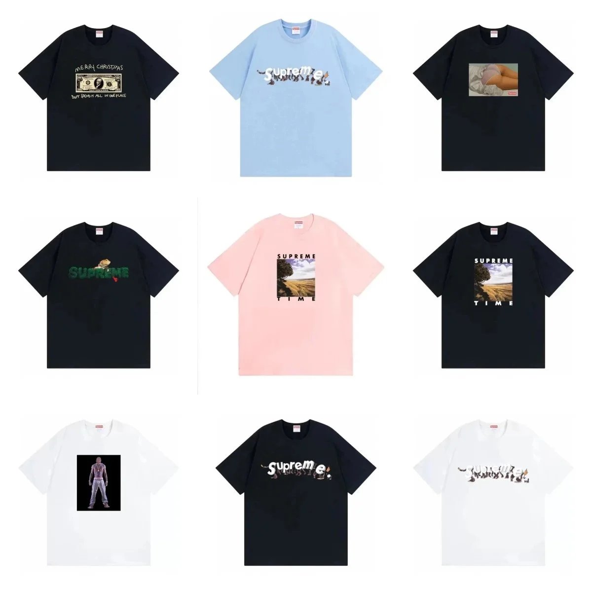 Supreme Graphic Tee Collection Cotton Streetwear T-Shirt Multicolor
