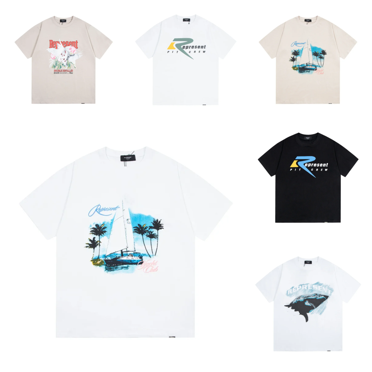 Represent Graphic Print Oversized Tee Multicolor