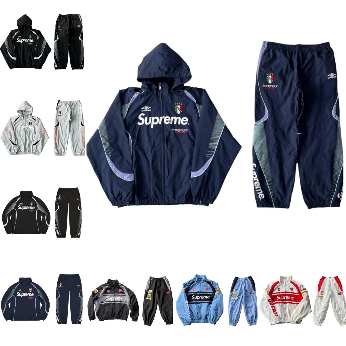 Supreme Umbro Tracksuit Set Streetwear Matching Set Navy