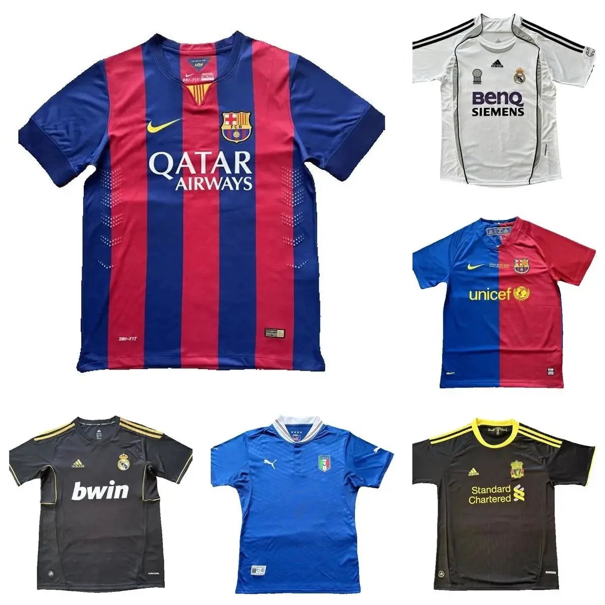 Nike FC Barcelona 2013-14 Retro Soccer Jersey Blue and Red