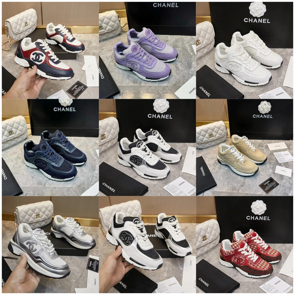 Chanel Trainer Sneakers Chunky Casual Shoes Multicolor