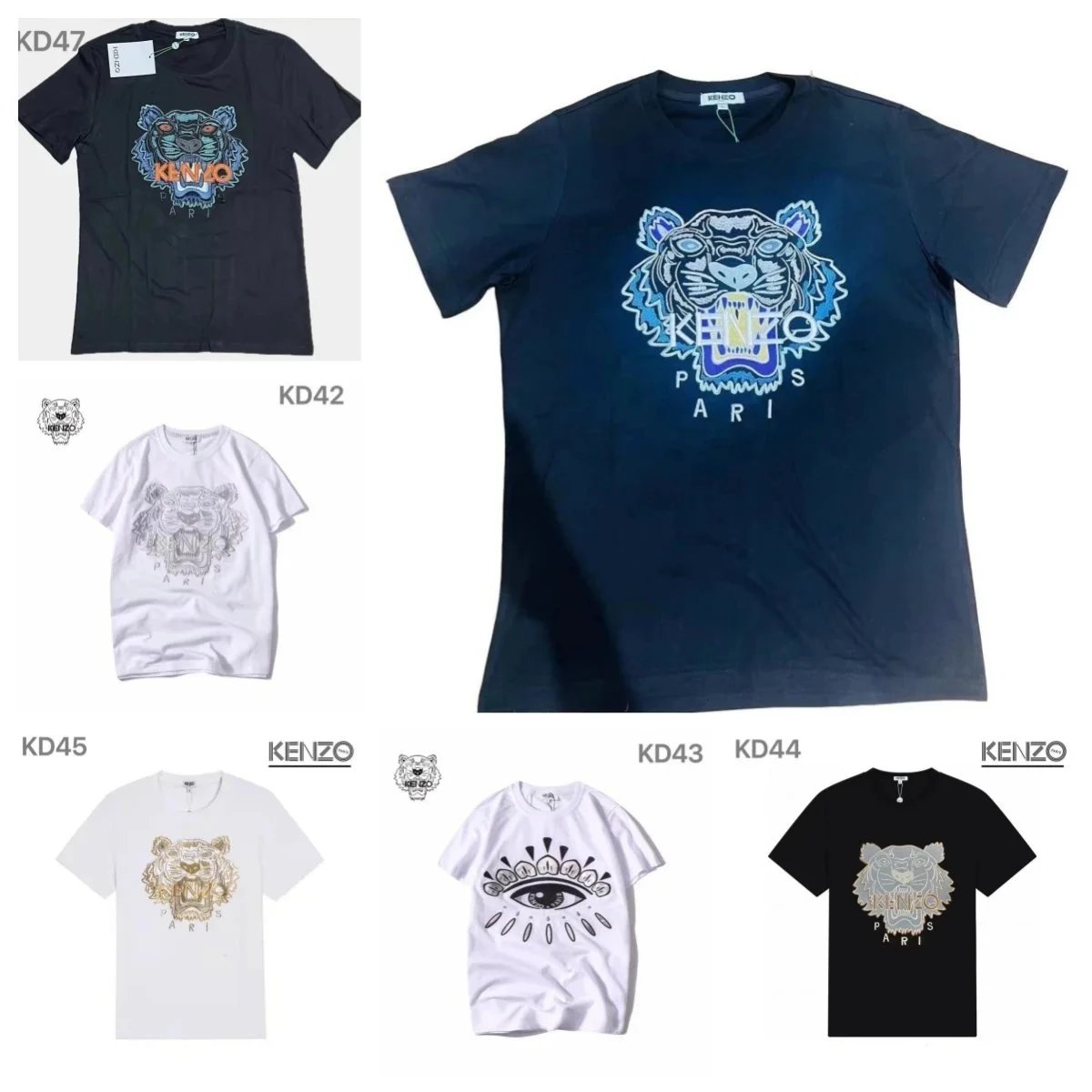 Kenzo Tiger Graphic Cotton T-Shirt Multicolor