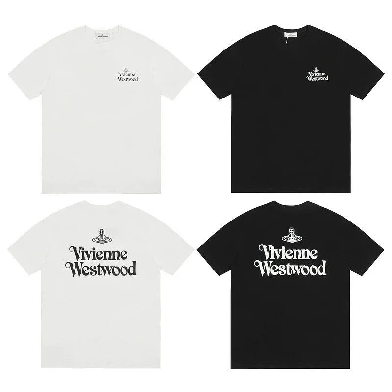 Vivienne Westwood Orb Graphic Cotton T-Shirt Black and White