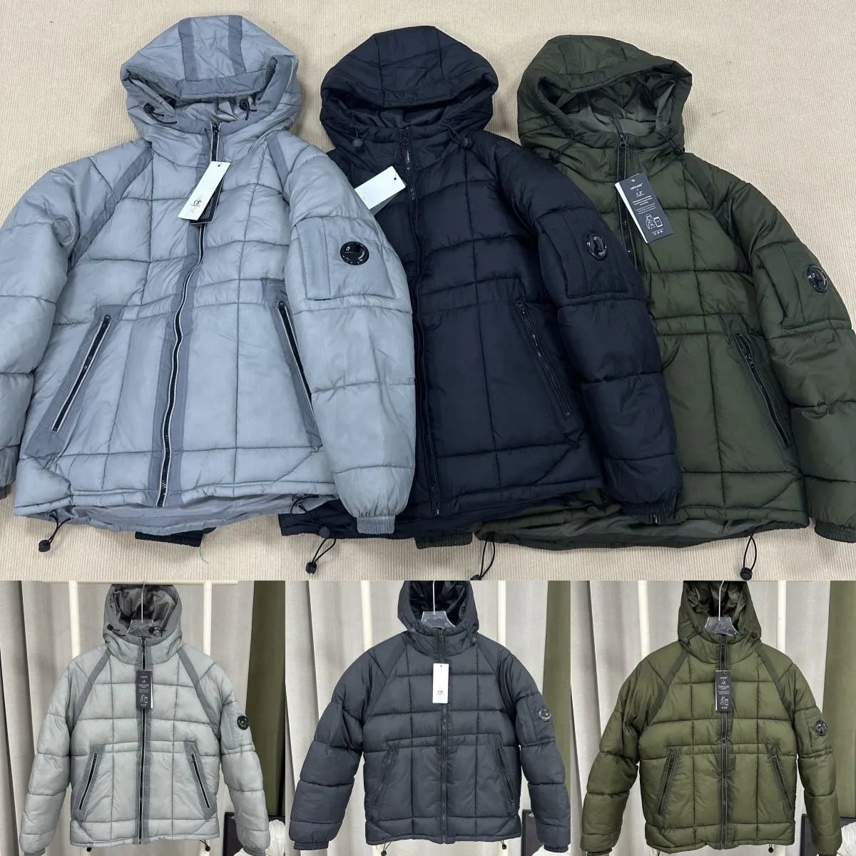 C.P. Company Lens Detail Puffer Jacket Quilted Down Jacket Multicolor