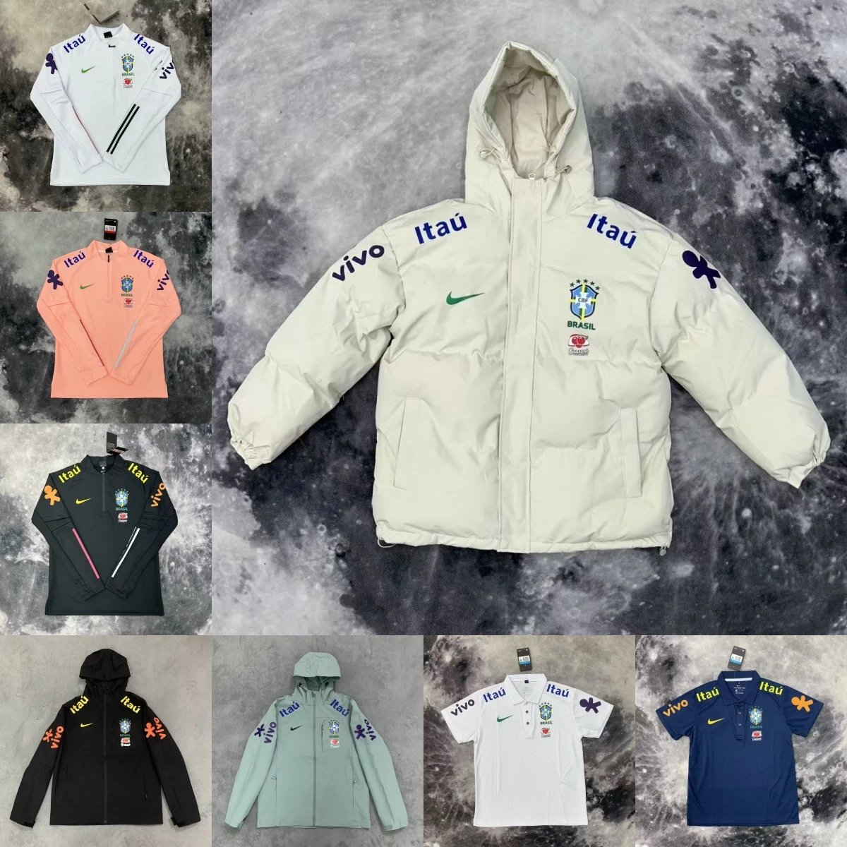 Nike Brazil National Team Training Sporty Puffer Jacket White