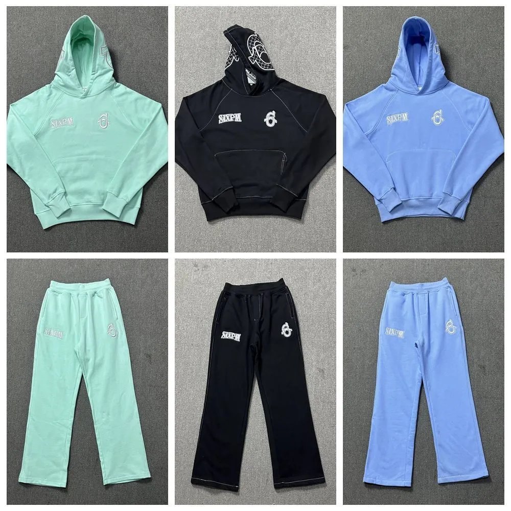 SIXPM Contrast Stitch Matching Set Streetwear Tracksuit Set Multicolor