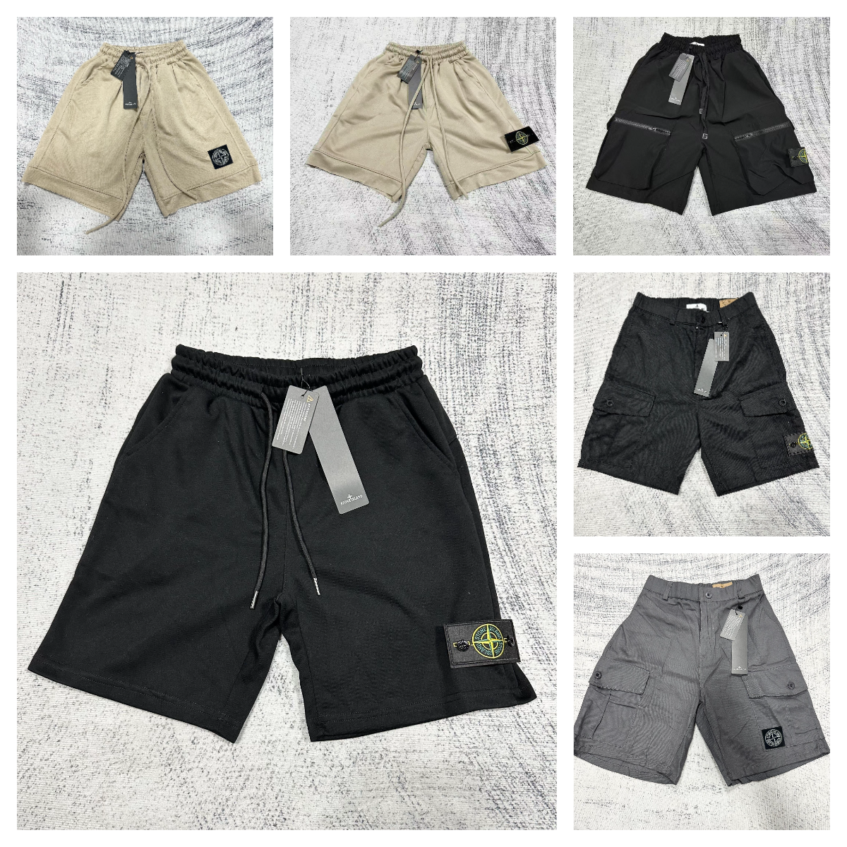Stone Island Compass Patch Cargo Shorts Casual Summer Shorts Multicolor