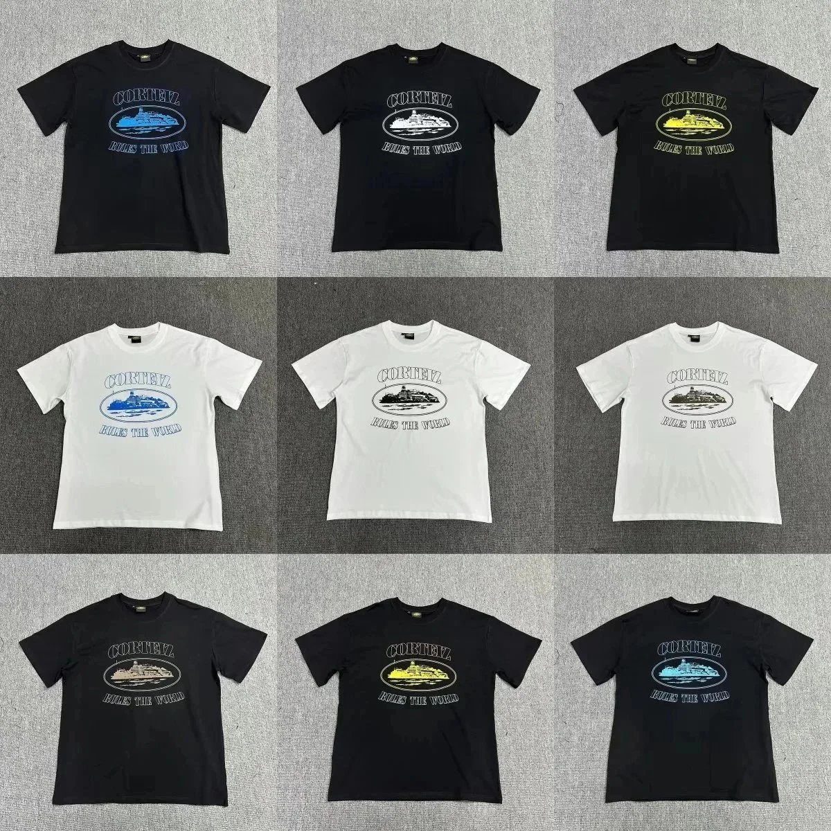 Corteiz Rules The World Graphic Streetwear T-Shirt Multicolor