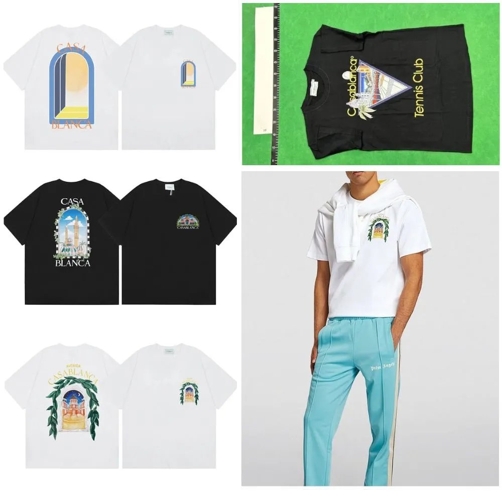 Casablanca Graphic Print Oversized Tee White and Black