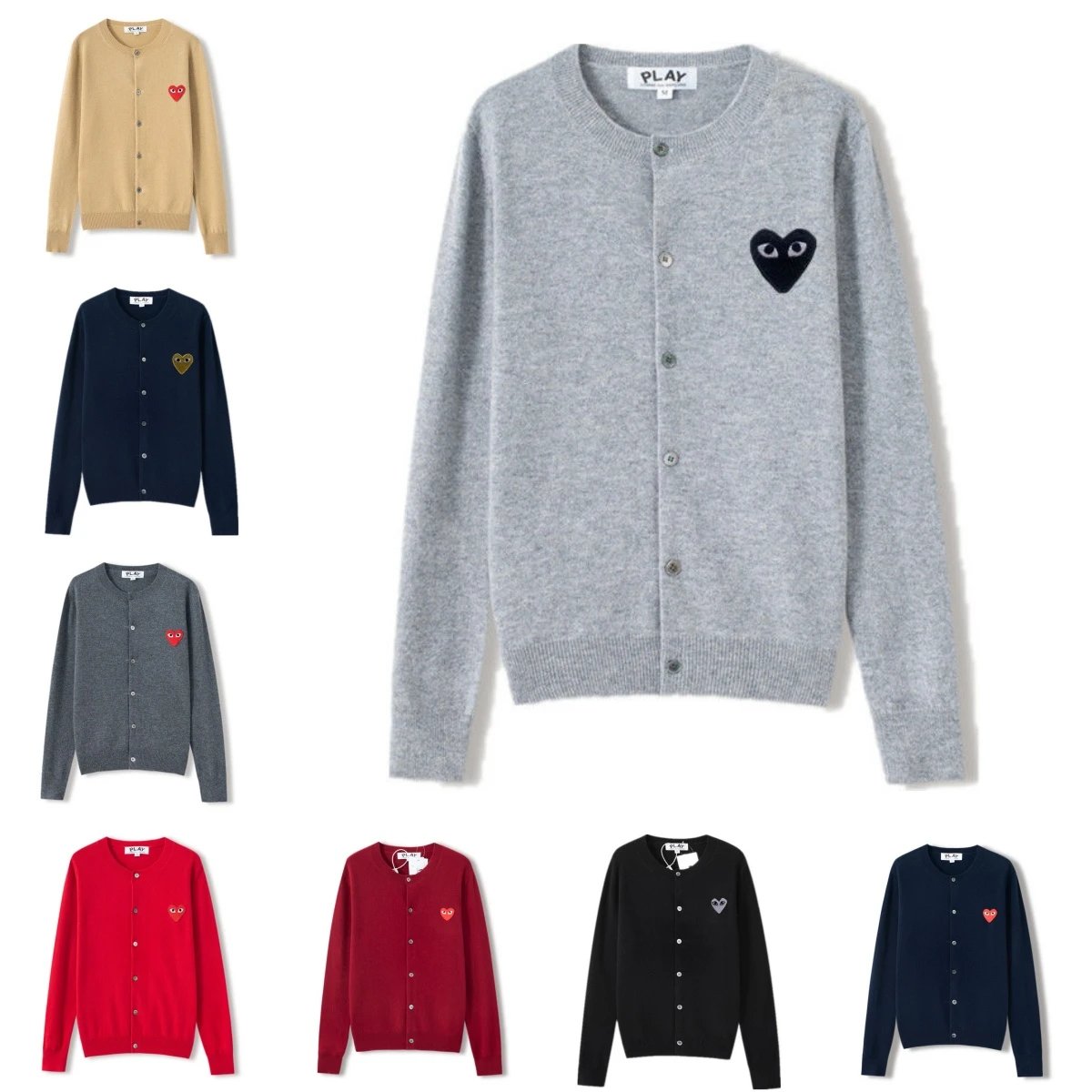 Comme des Garçons CDG PLAY Heart Knit Cardigan Multicolor