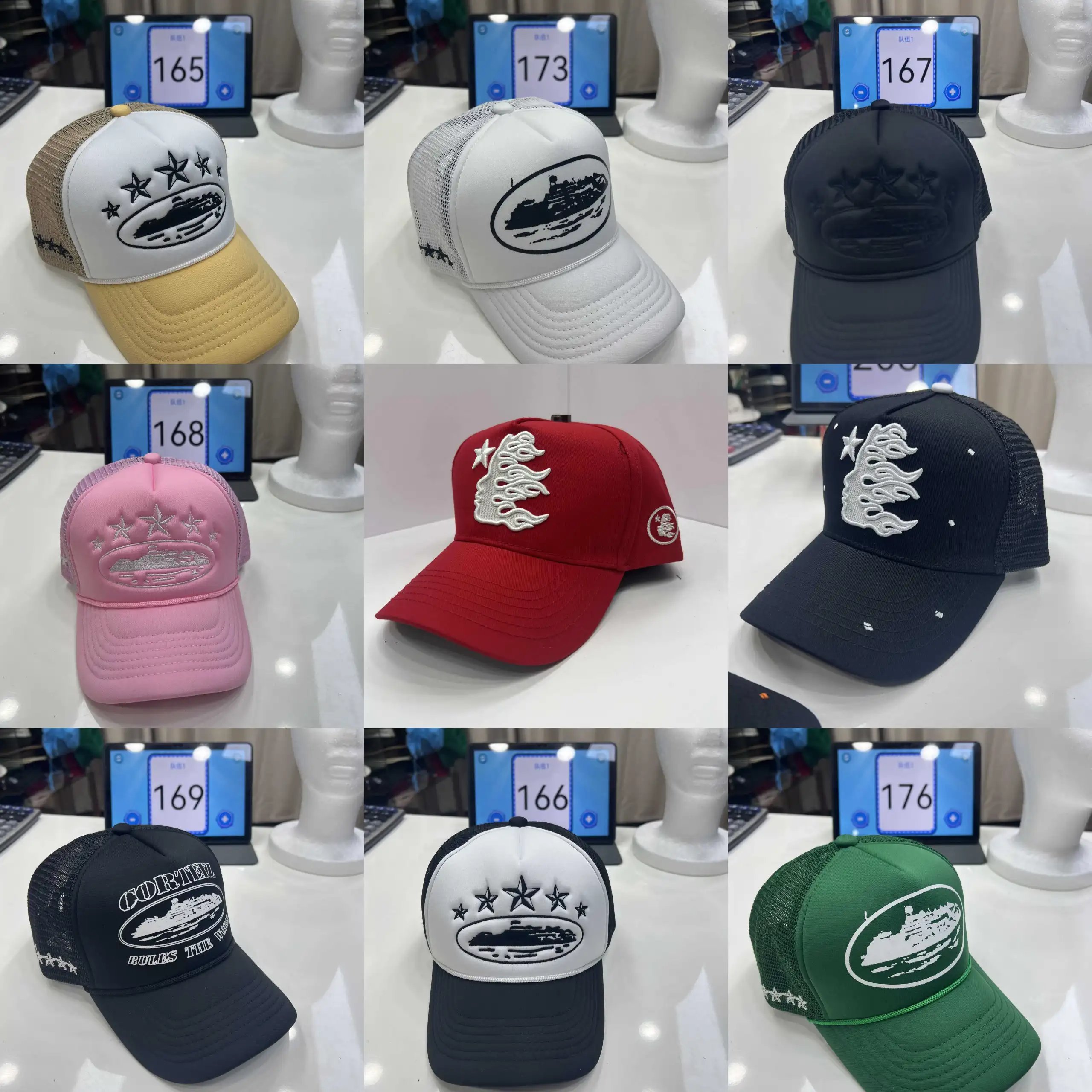 Corteiz CRTZ Rules The World Mesh Trucker Hat Multicolor