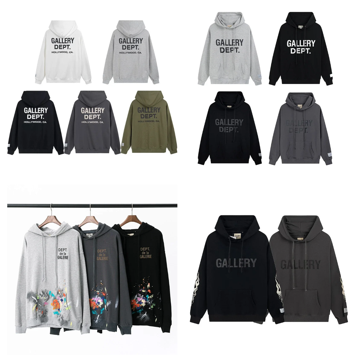 Gallery Dept. Graphic Print Streetwear Hoodie Multicolor