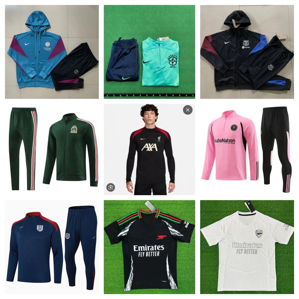 Nike Football Training Kit Soccer Jersey Tracksuit Set Multicolor