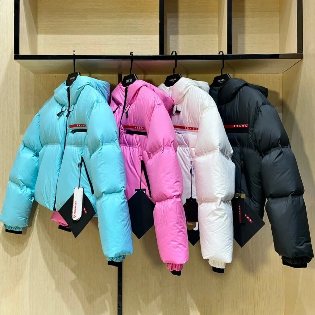 Prada Puffer Jacket Oversized Down Jacket Multicolor