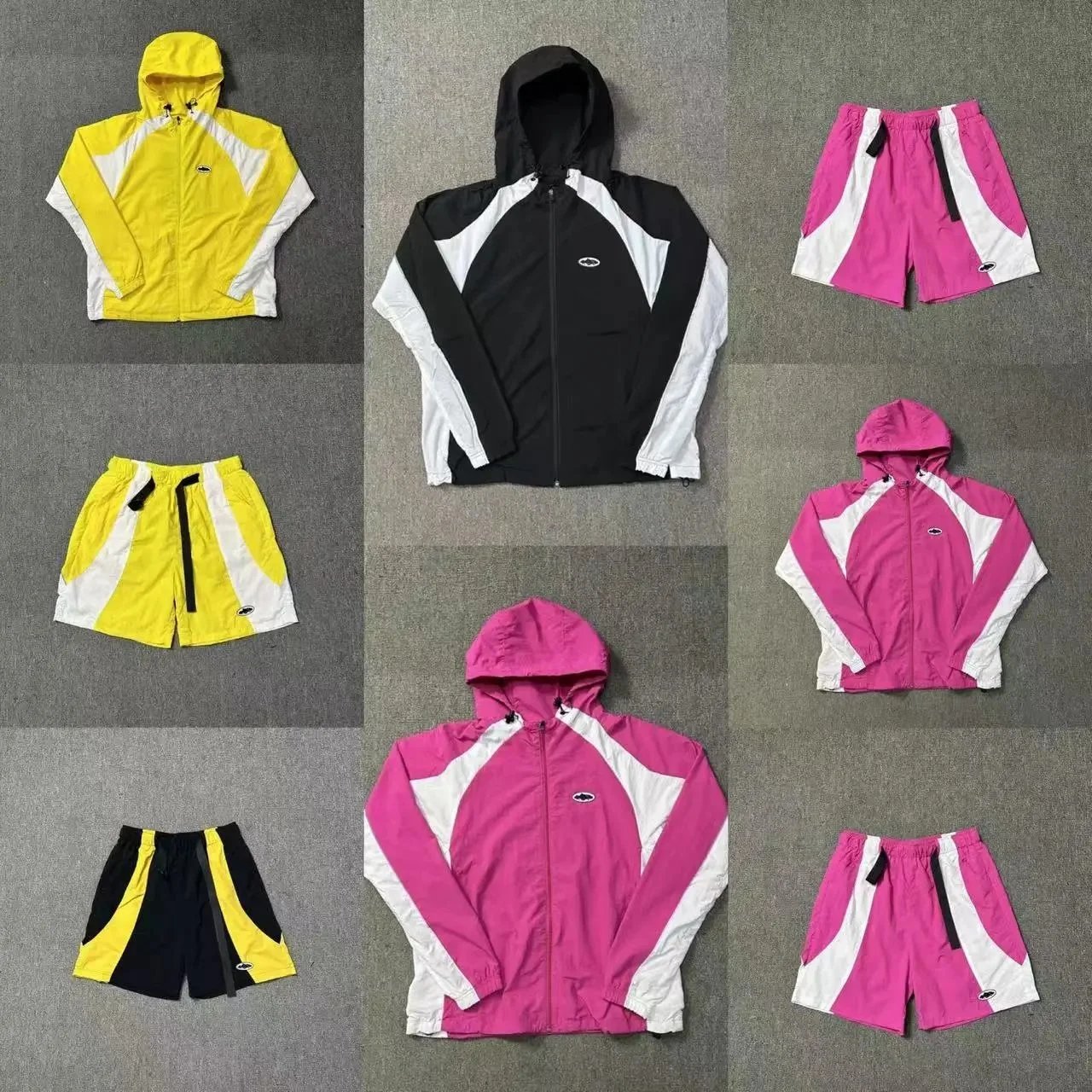 Corteiz CRTZ Windbreaker and Shorts Sporty Matching Set Multicolor