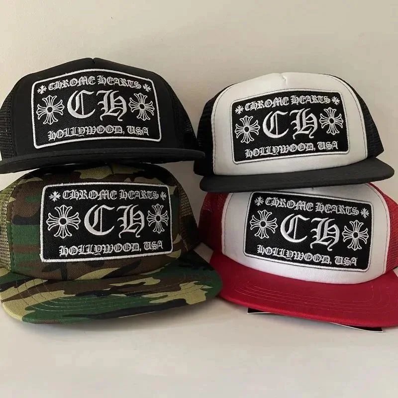 Chrome Hearts Hollywood Trucker Hat Mesh Baseball Cap Multicolor